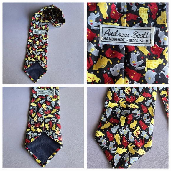 Bundle of 4 Vintage 100% Silk Men's Tie Italian and Angentinian Preppy Classic - Picture 5 of 9